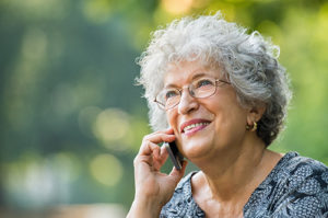 Older Woman on phone - Silver Connect