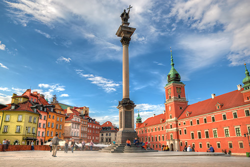 center of warsaw in the middle of the day
