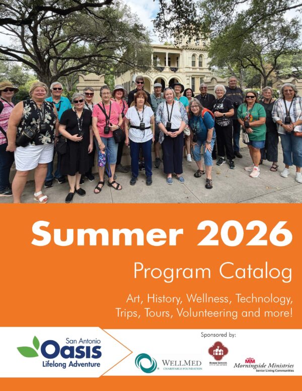 San Anotnio Summer 2026 catalog cover art featuring tour group